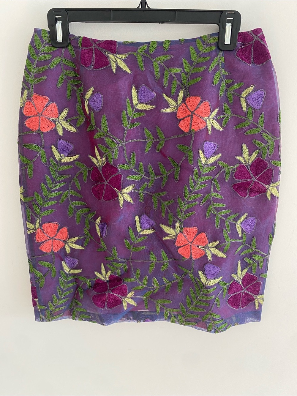 Vtg Finity Studio Silk Embroidered Skirt & Wrap Around Halter Neck Top Purple 8